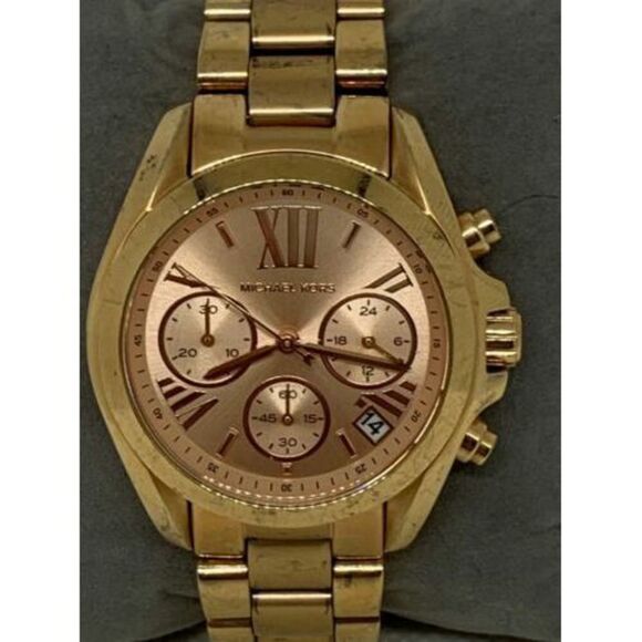 Michael Kors MK5799 Women's Watch Chronograph Rose Gold Analog 36mm Quartz B788 - Picture 1 of 9